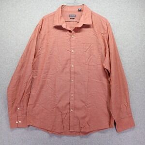 Van Heusen Shirt Mens Large 16-16.5 Slim Fit Casual Pocket Button Up Long Sleeve